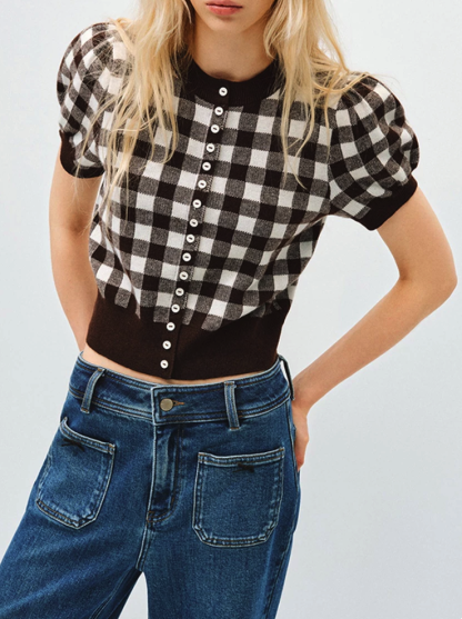 Jillian  Plaid Cardigan