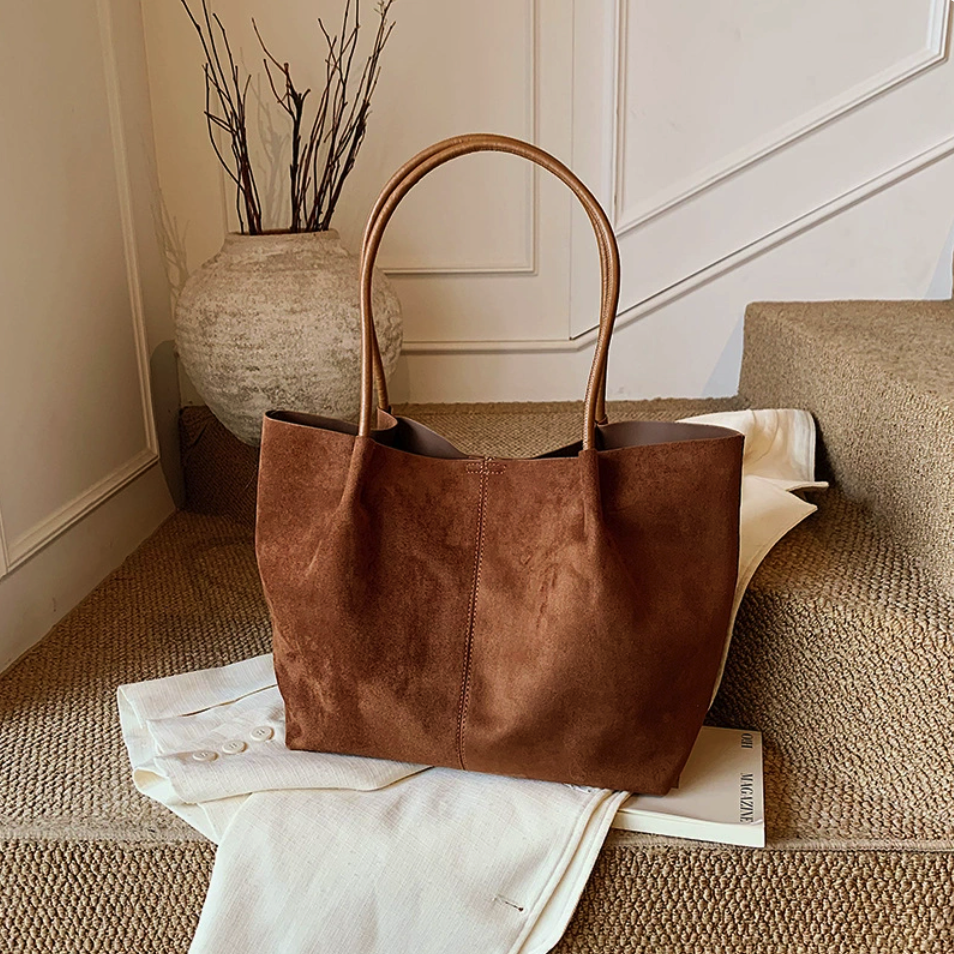 Large Capacity Suede Effect Tote Bag