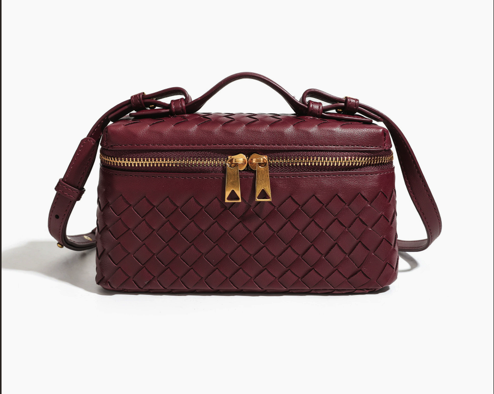 Woven PU Leather Box Bag