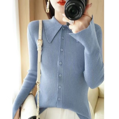 Collared Textured Cardigan