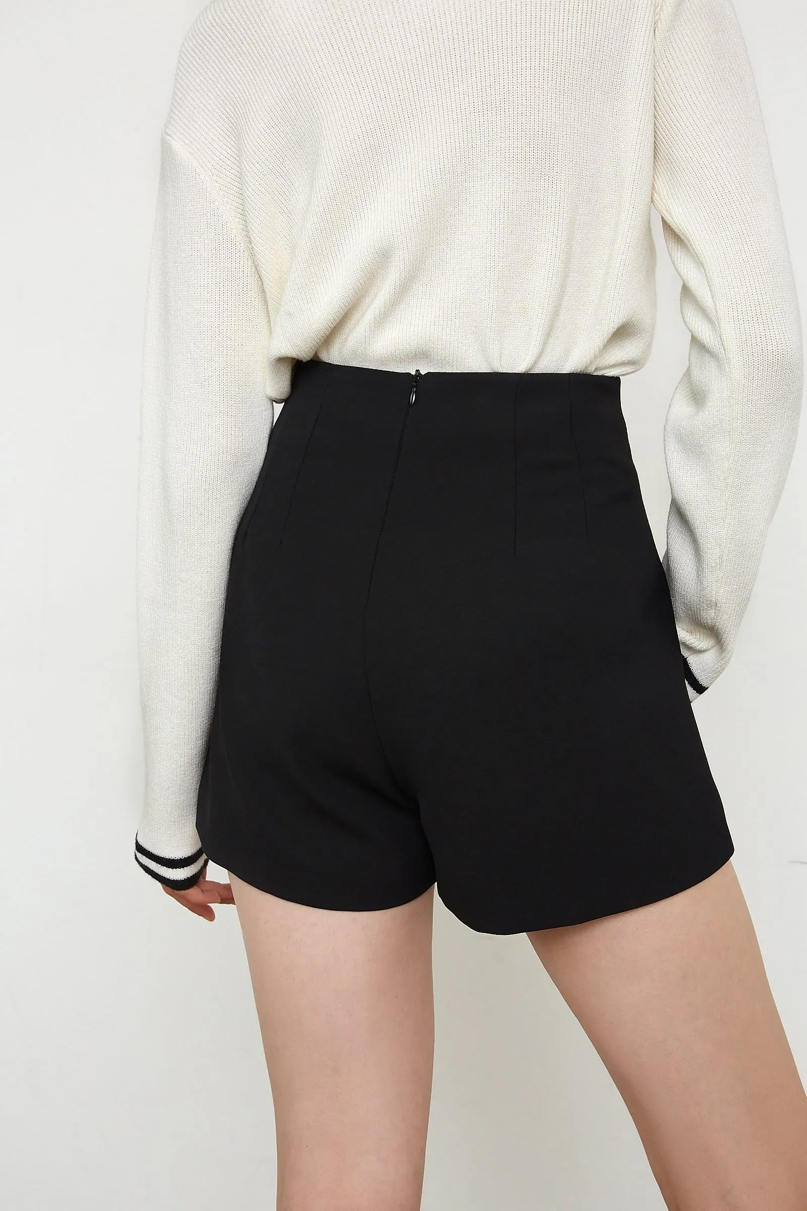 A-line High Waist Suit Shorts