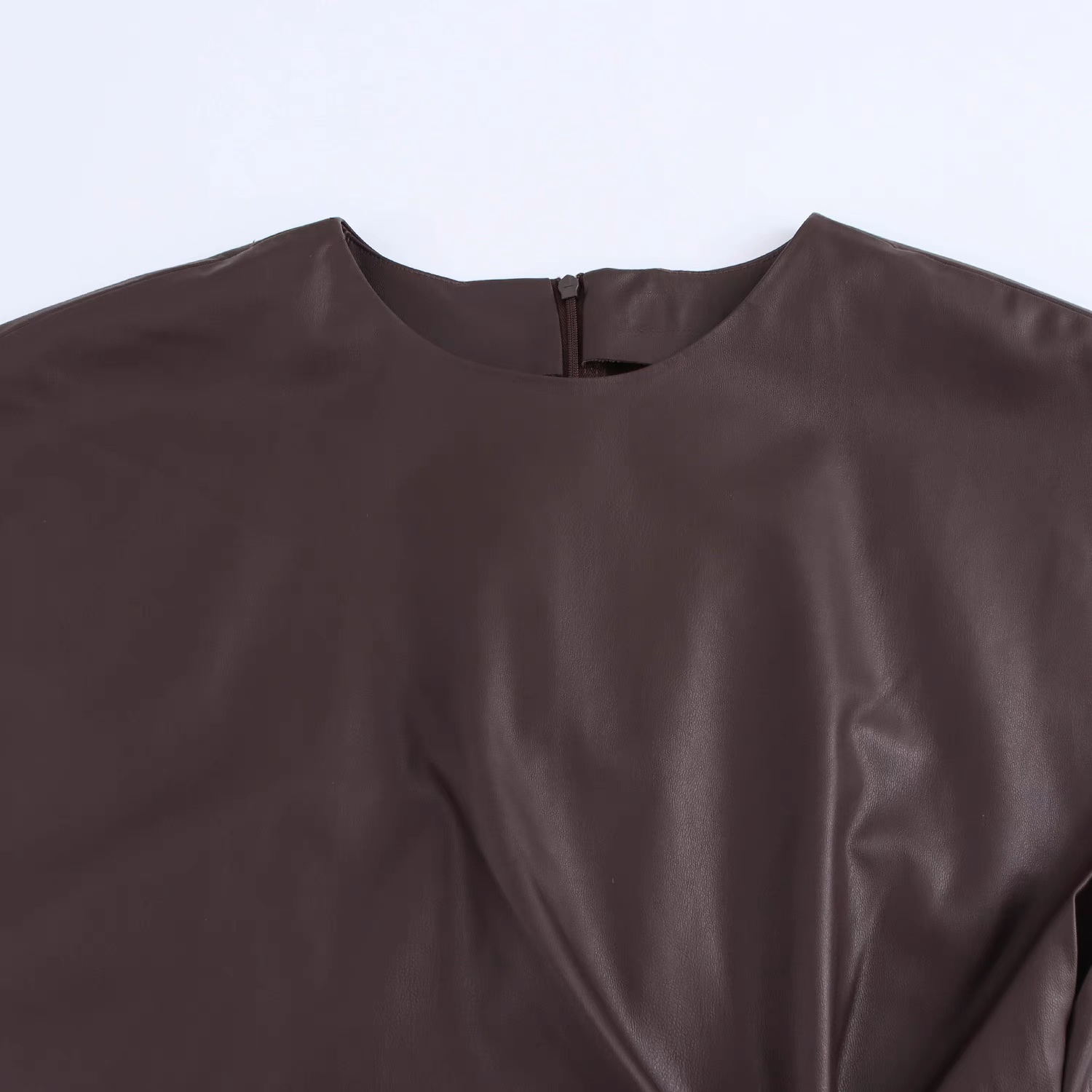 Faux Leather Knotted Dress