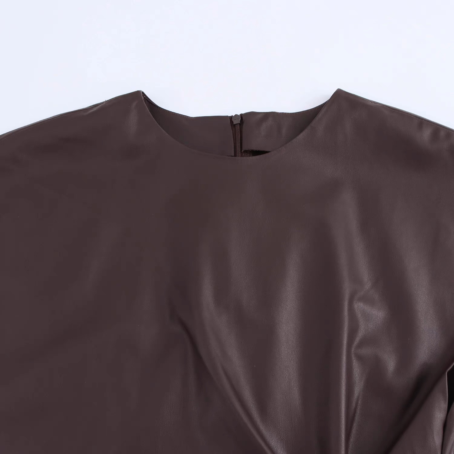 Faux Leather Knotted Dress