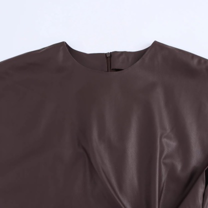 Faux Leather Knotted Dress