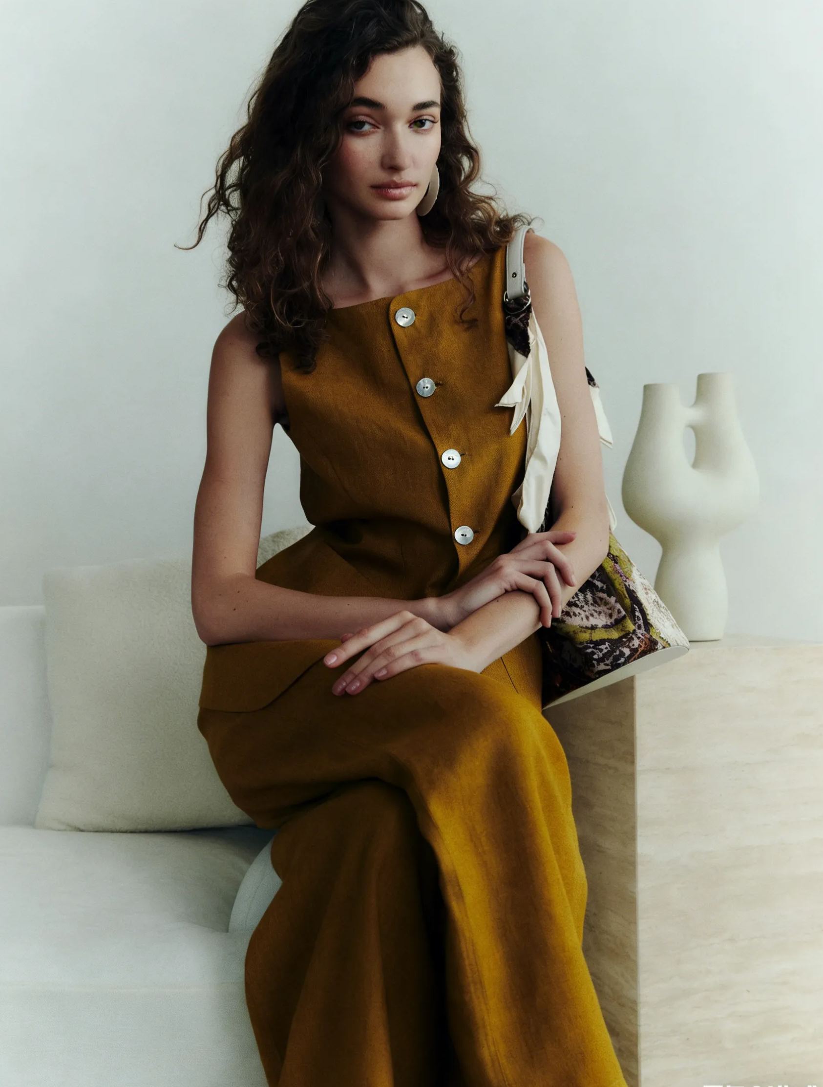 Knit Vest & Elastic Waistband Pants Set