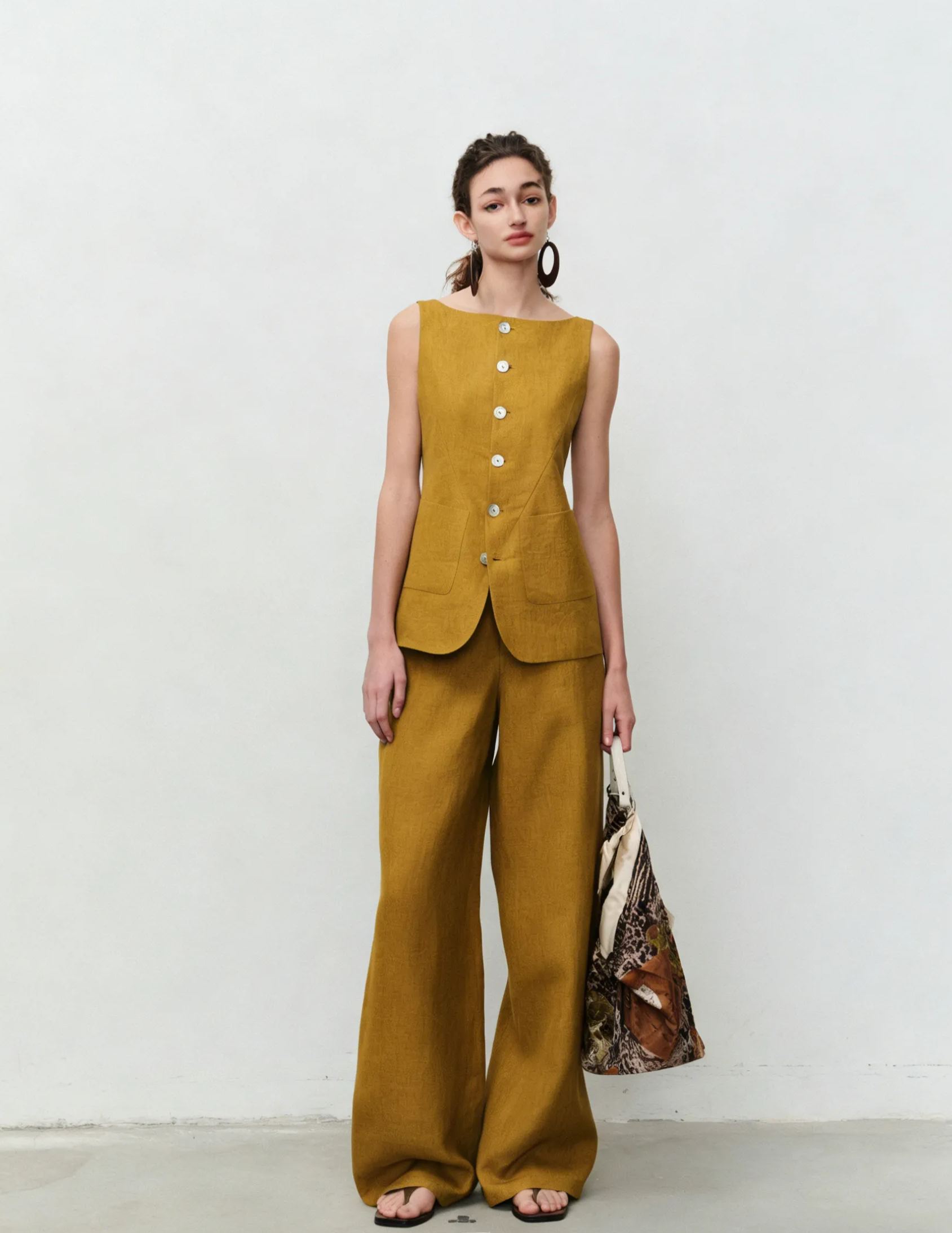 Knit Vest & Elastic Waistband Pants Set