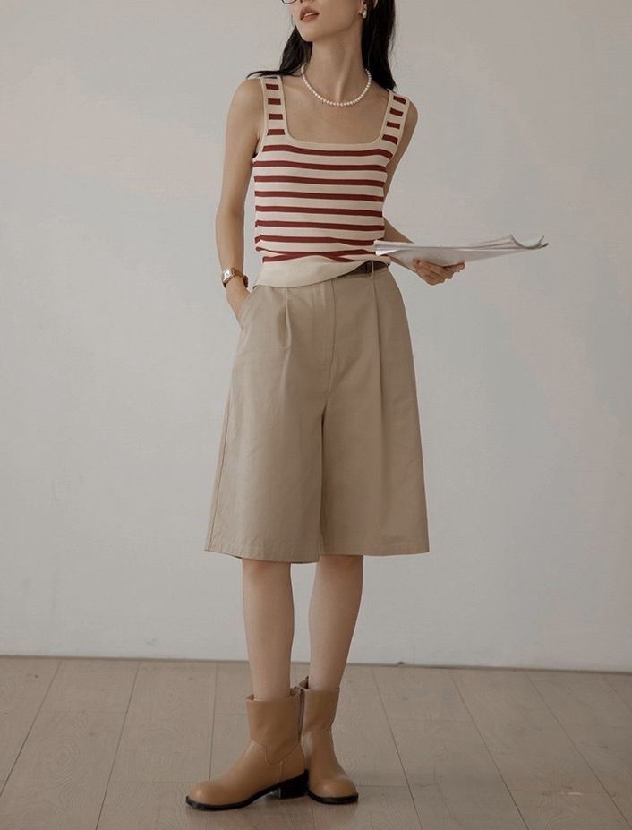 Striped Slim-Fit Knit Vest
