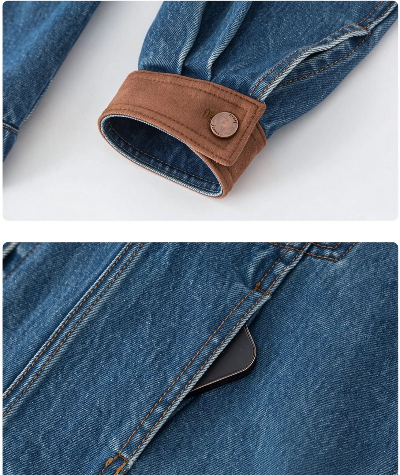 Corduroy Collar Denim Jacket