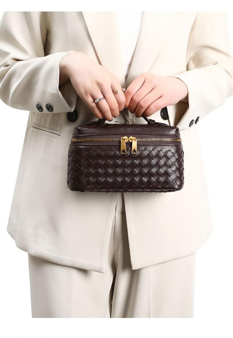 Woven PU Leather Box Bag