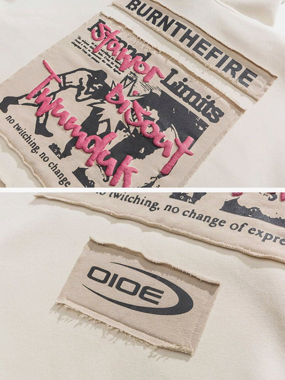 Boxing "BURNTHEFIRE" Pattern Hoodie