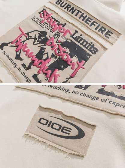Boxing "BURNTHEFIRE" Pattern Hoodie