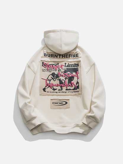 Boxing "BURNTHEFIRE" Pattern Hoodie