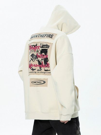 Boxing "BURNTHEFIRE" Pattern Hoodie