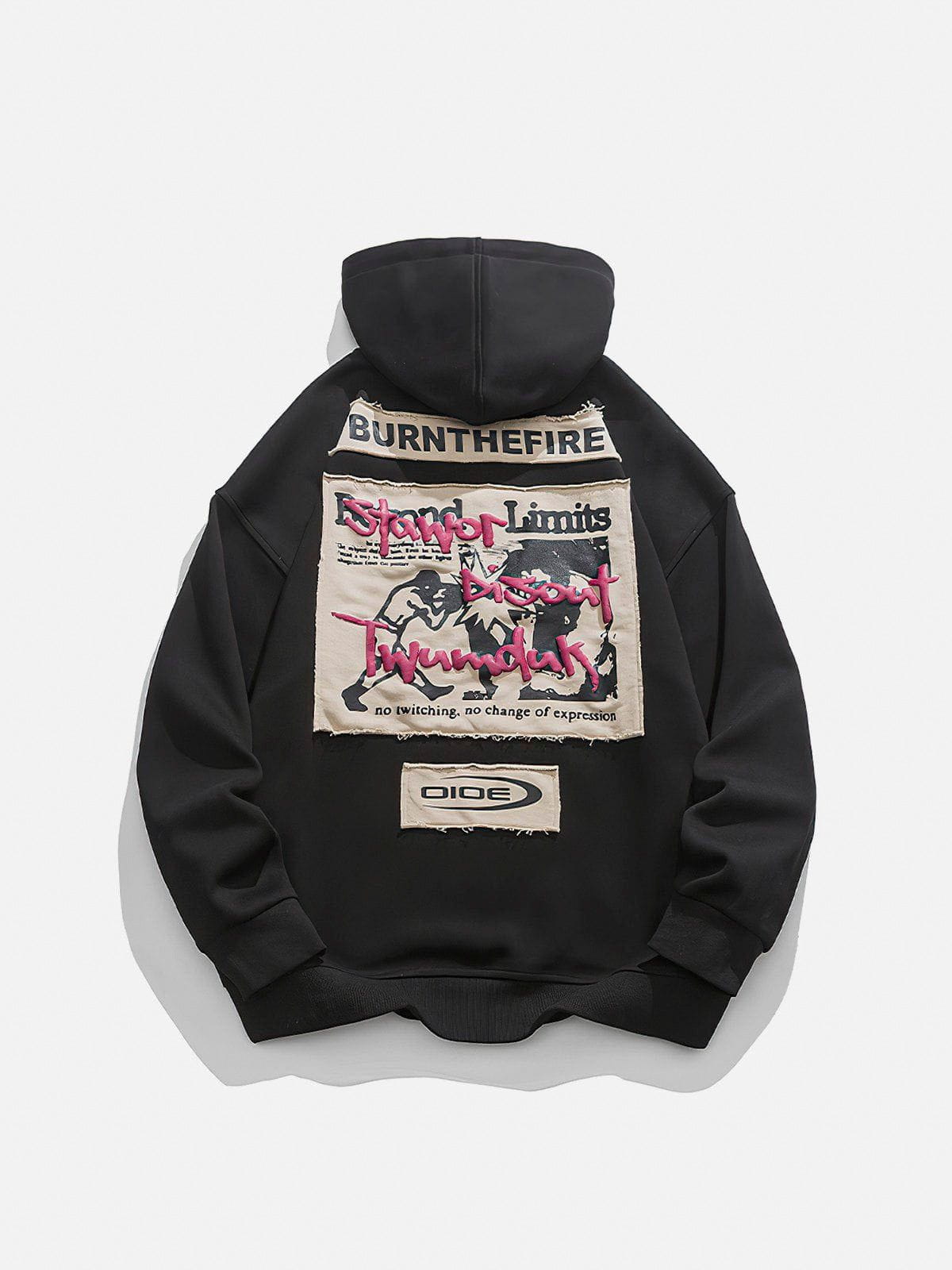 Boxing "BURNTHEFIRE" Pattern Hoodie