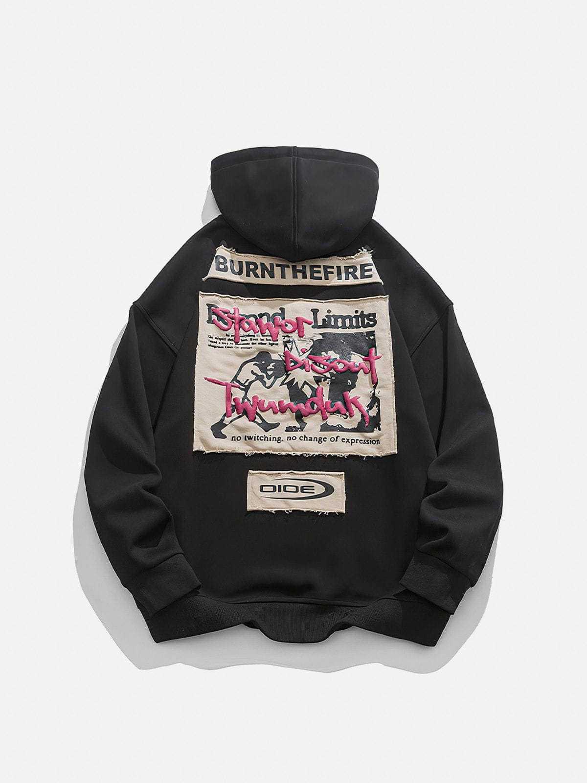 Boxing "BURNTHEFIRE" Pattern Hoodie