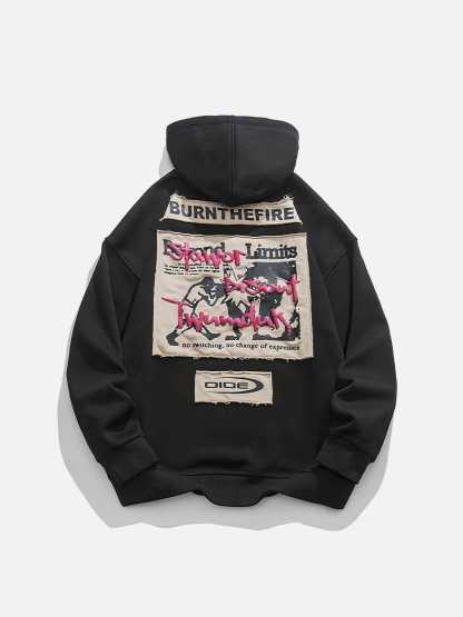 Boxing "BURNTHEFIRE" Pattern Hoodie