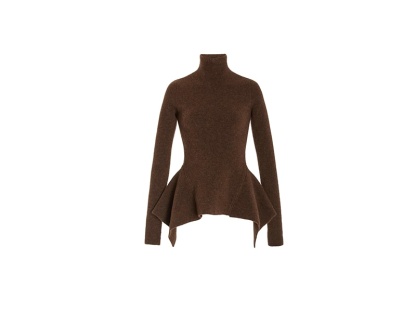 Turtleneck Asymmetric Peplum Sweater