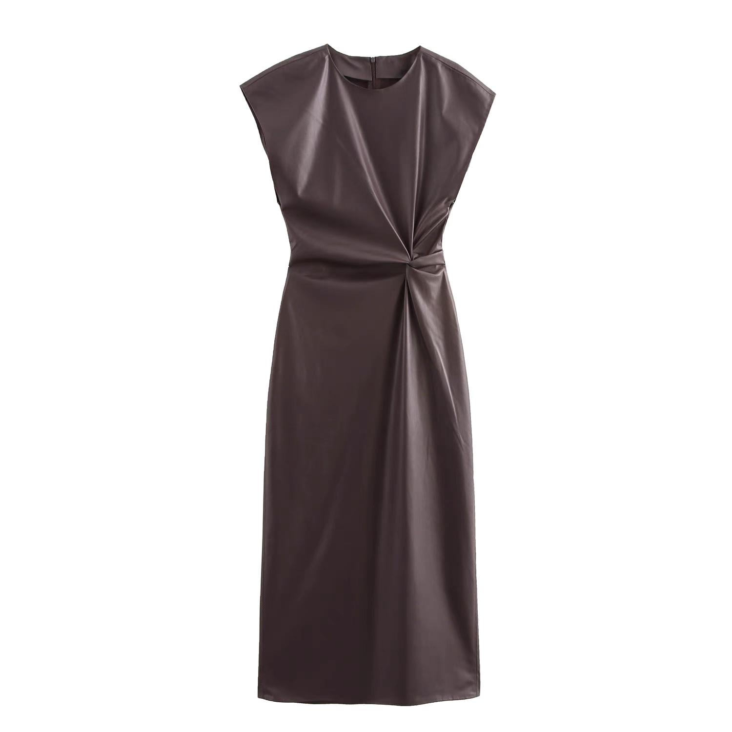 Faux Leather Knotted Dress