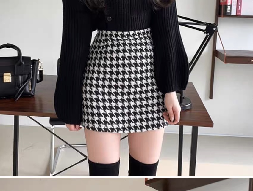 Houndstooth  Mini Skirt