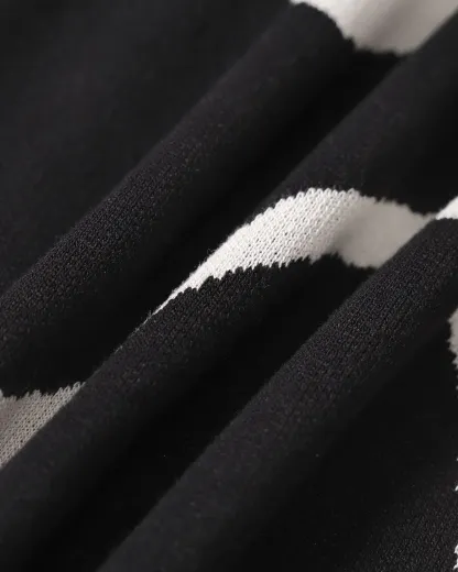 The Black Wave Knit Midi Dress
