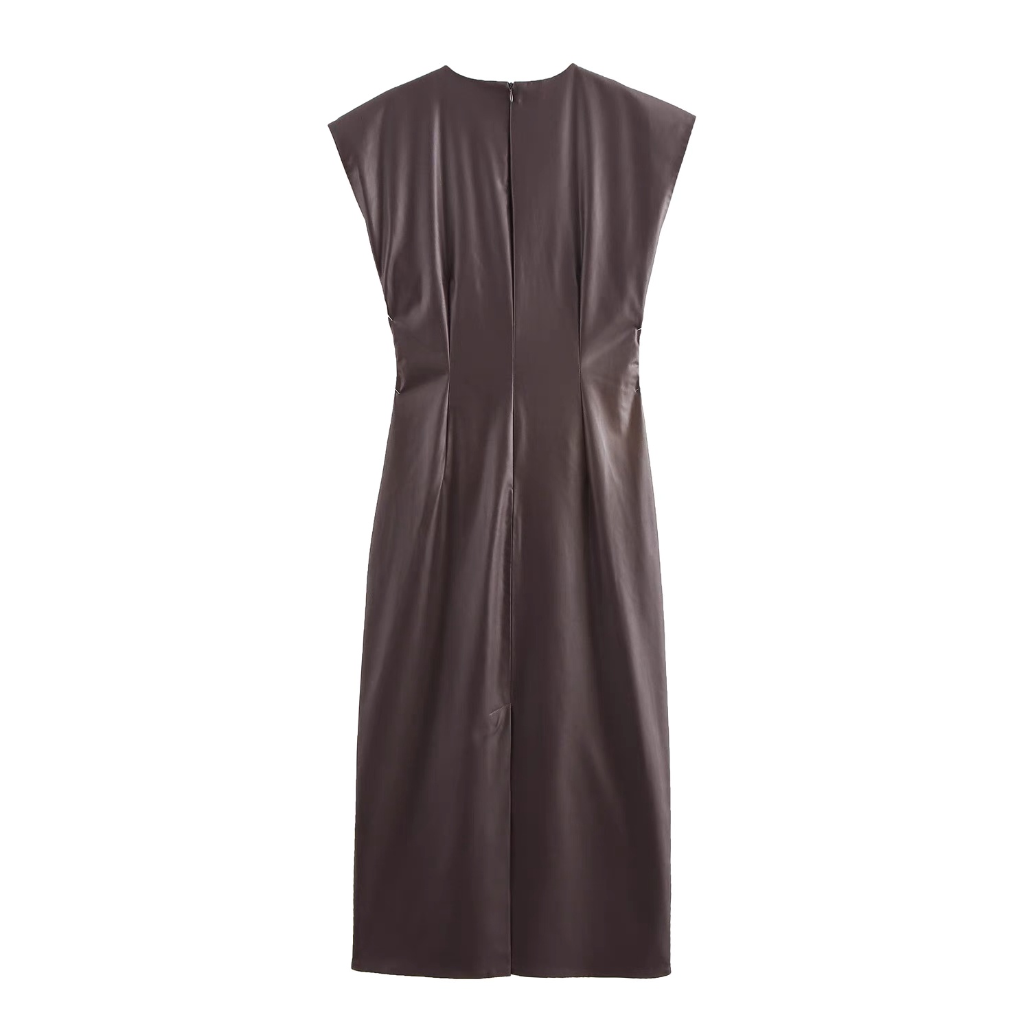 Faux Leather Knotted Dress