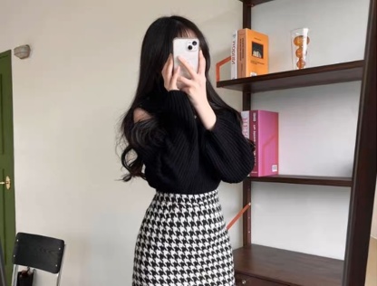 Houndstooth  Mini Skirt