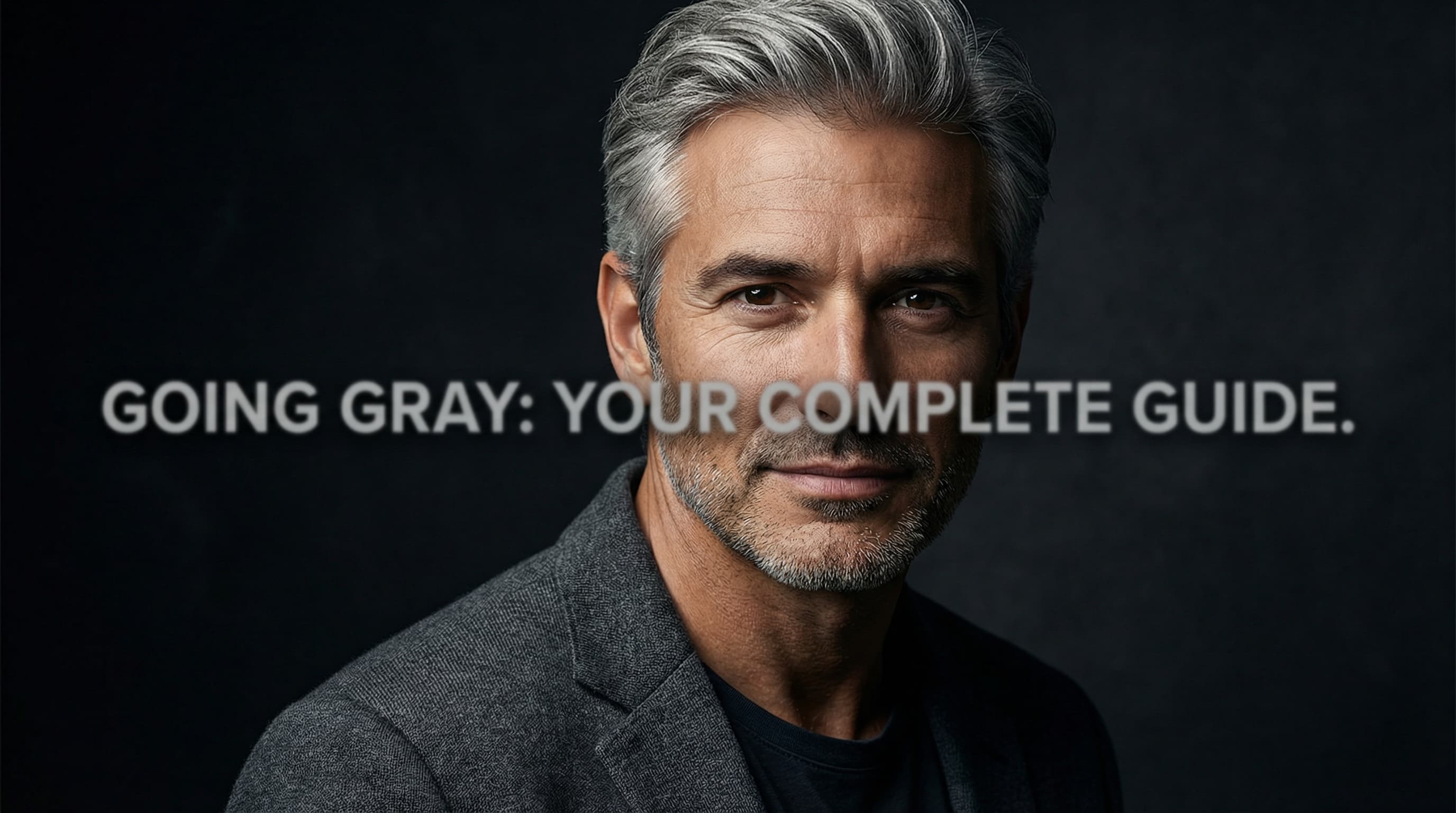 Confident man with styled silver hair walking outdoors wearing a casual blazer
