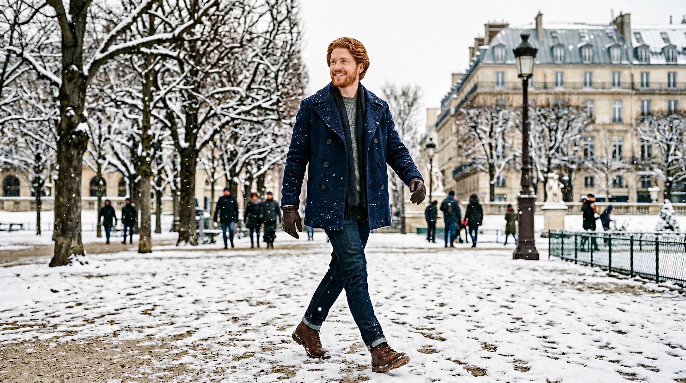Confident man with Type 2 wavy ginger hair texture styled naturally for magnetic appeal