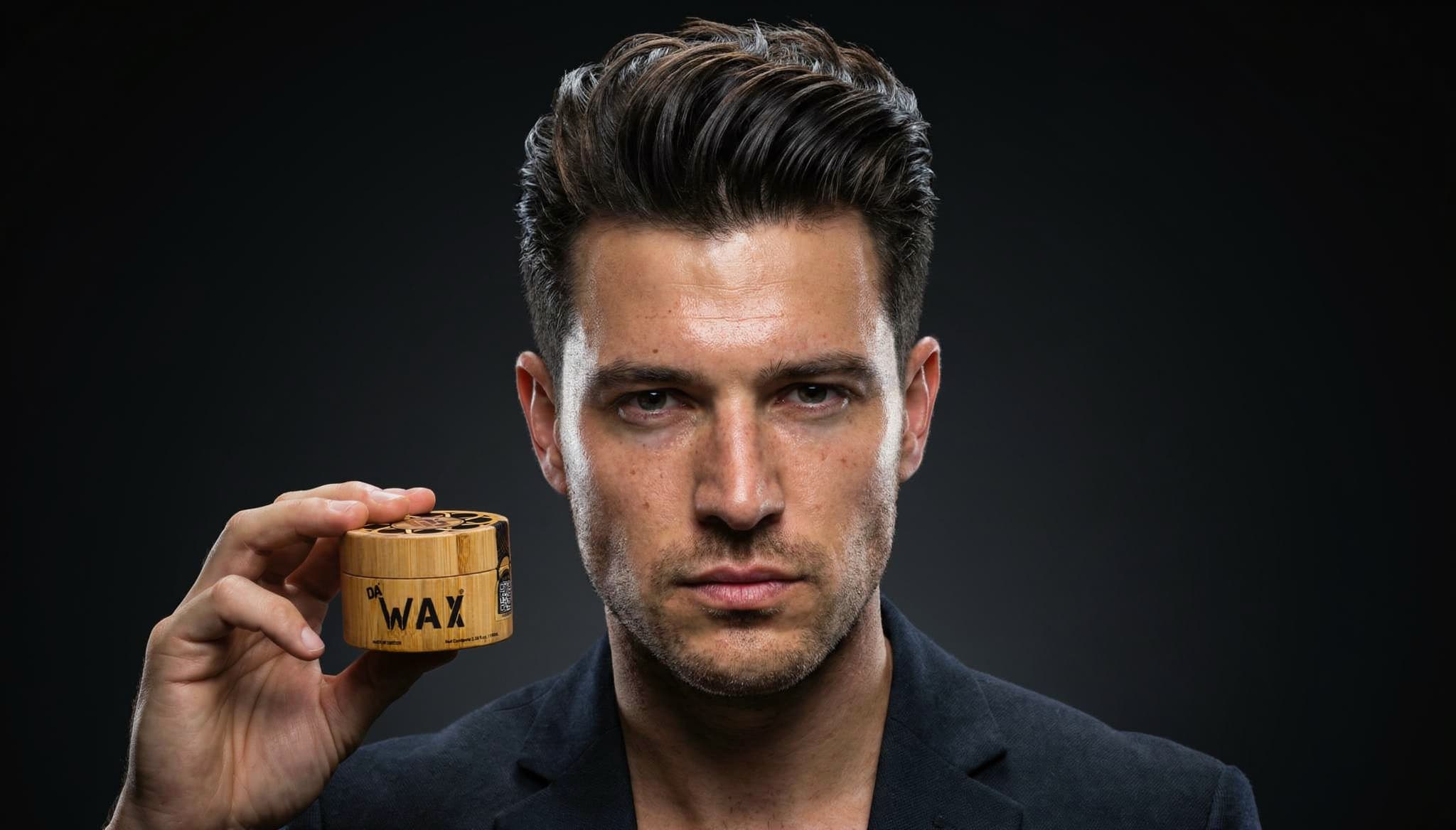 Classic men's quiff hairstyle with strong hold using Da'Dude Da'Wax styling product