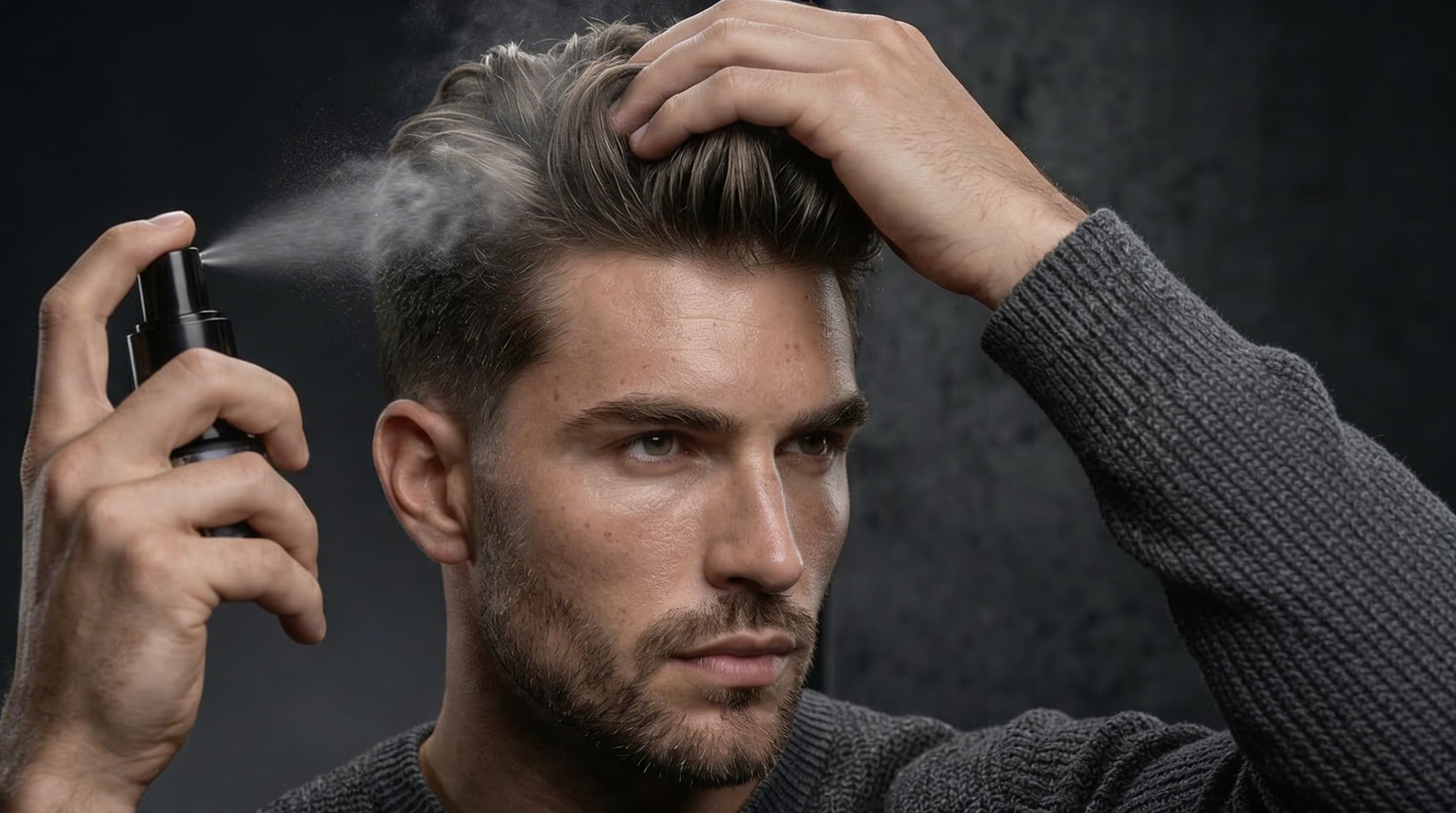 Da'Power Powder hair powder spray adding volume and texture to men's hair