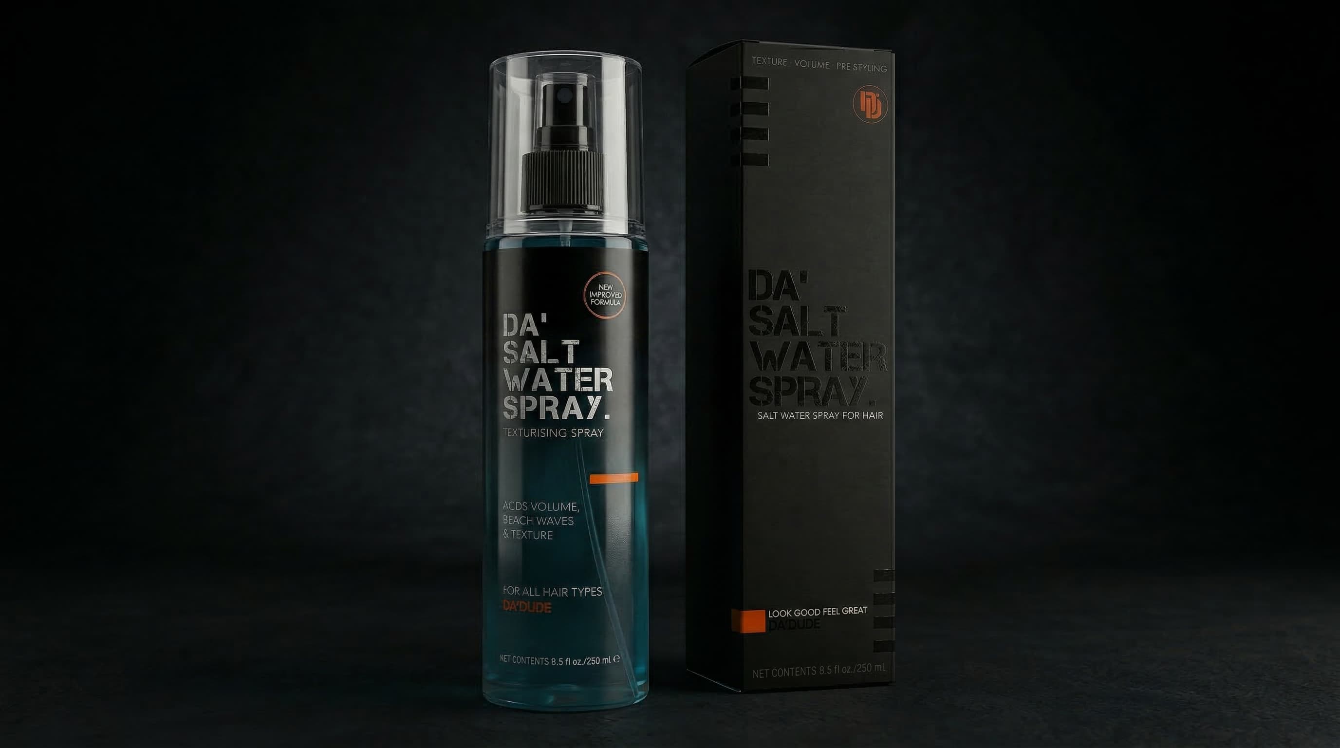 Da'Salt Water Spray for men &ndash; sea texturising volumizer that creates beach waves and natural curls
