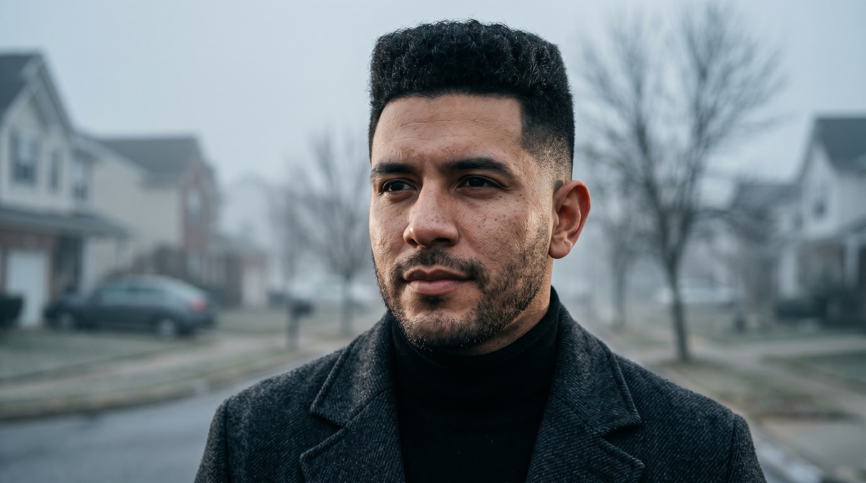 Flat top hairstyle for men with curly hair, fresh barber cut