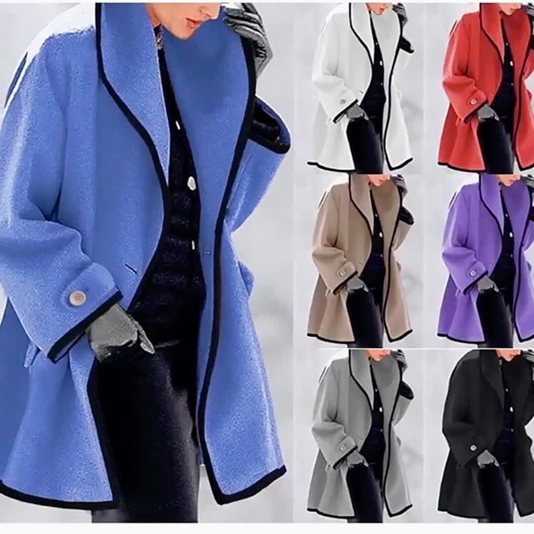 ?Sale 49% OFF?-Hooded Color Block Woolen Coat (Buy 2 Free Shipping)