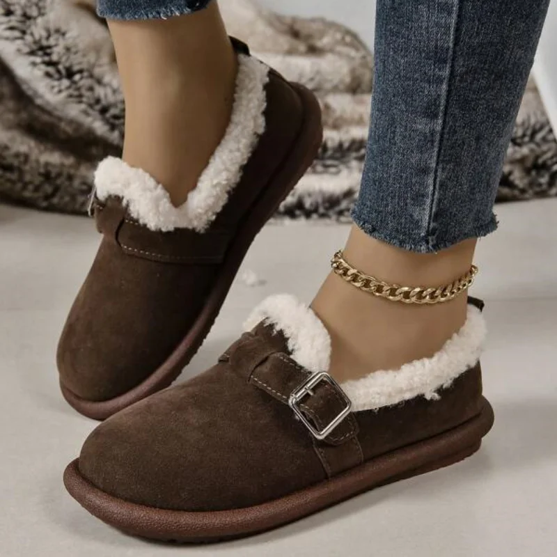 🔥Last Day 50% OFF -Women's Plush Round Toe Slip-On Flats-Buy 2 Free Shipping