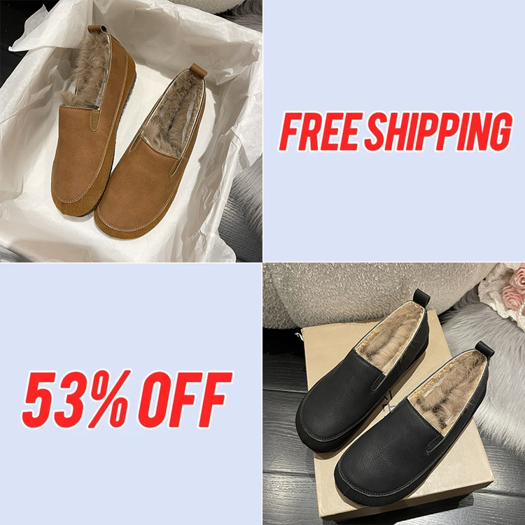 Last Day Sale 66% Off - Women's Warm Wool Leather Soft Anti-Slip Shoes