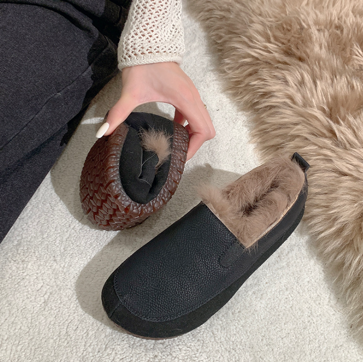 Last Day Sale 66% Off - Women's Warm Wool Leather Soft Anti-Slip Shoes