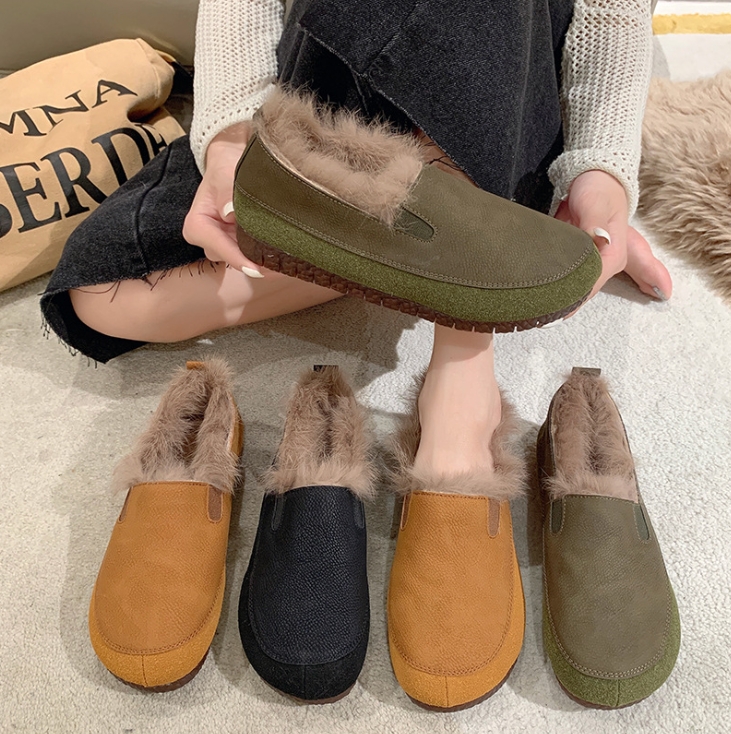 Last Day Sale 66% Off - Women's Warm Wool Leather Soft Anti-Slip Shoes