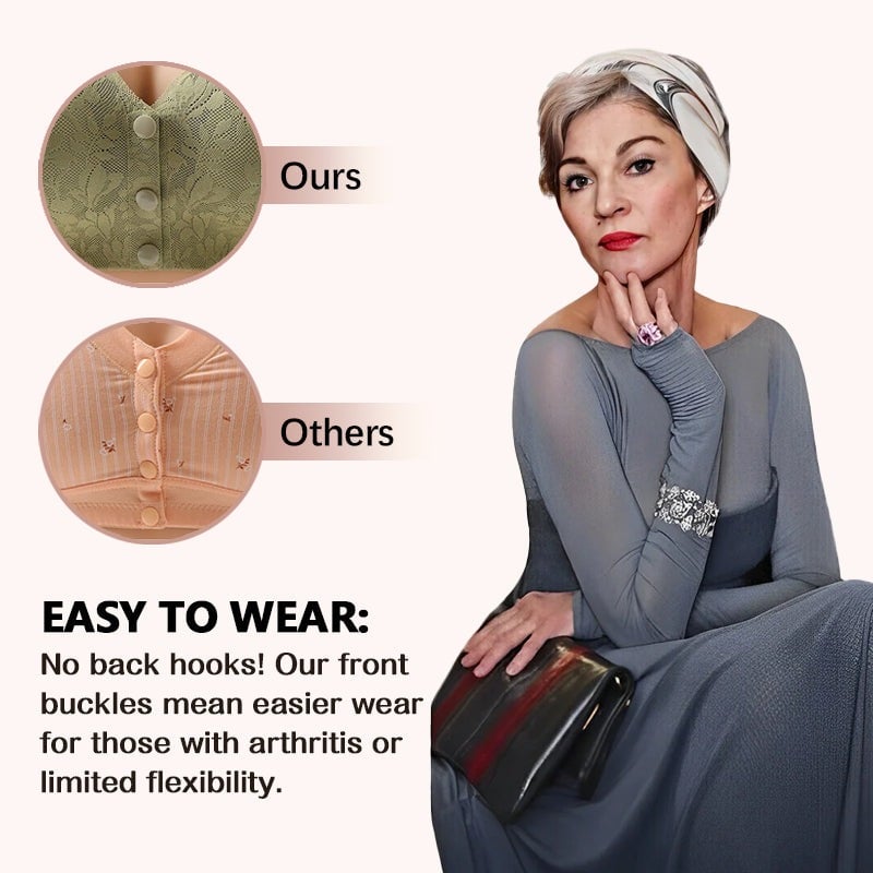 ✨HOT SALE 🔥🔥🔥– Plus Size Zero Feel Lace Full Coverage Front Closure Bra