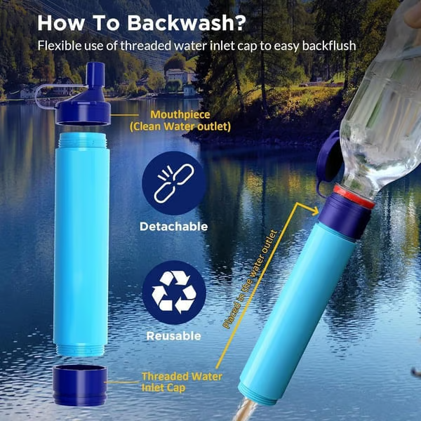 🏆Flash Sale⚡ 50K+ SOLD! Almost Gone-💥Personal Straw Water Filter for Camping, Hiking, Survival, Emergency, Travel