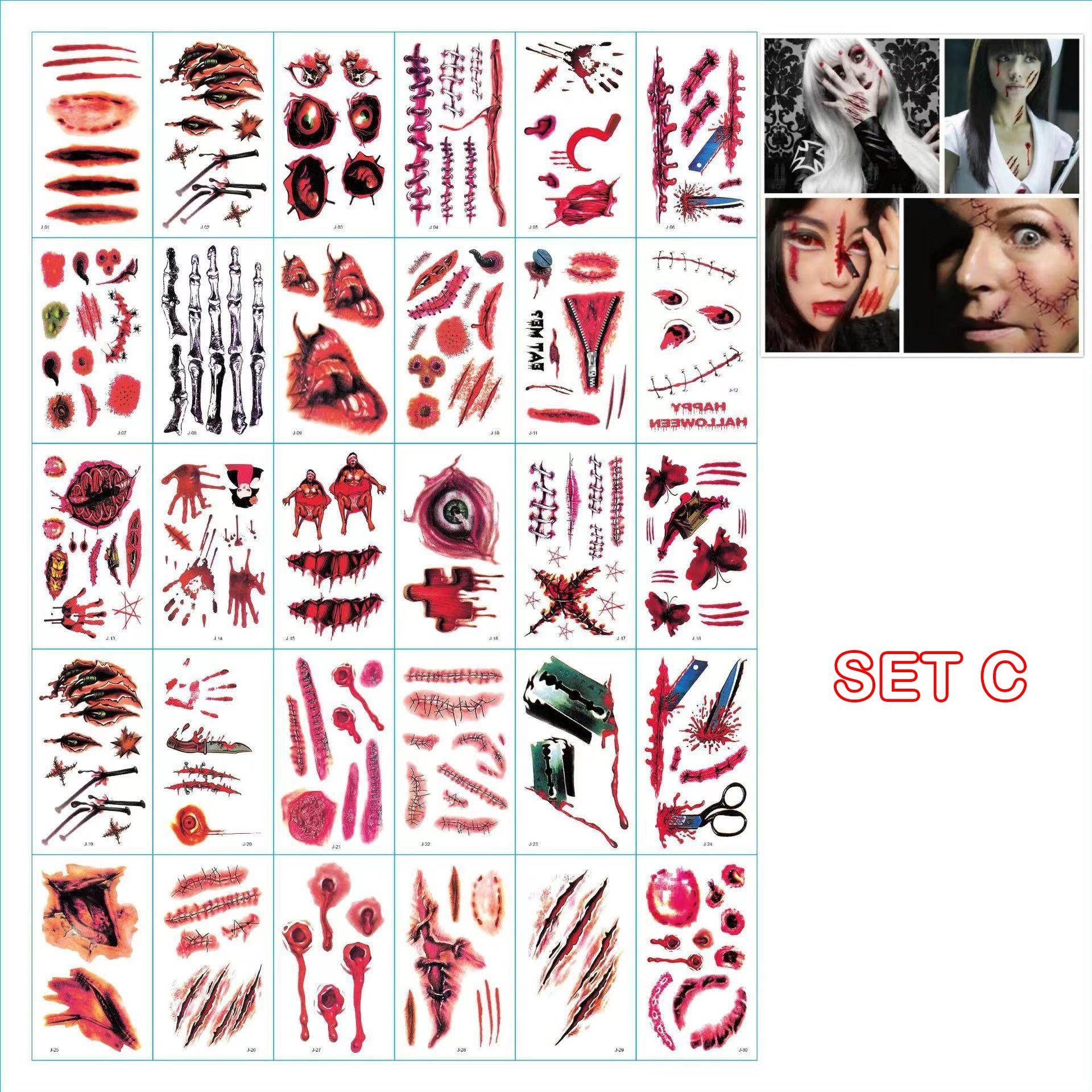 🎃HALLOWEEN PRE SALE - 49% OFF🎃Halloween Prank Makeup Temporary Tattoo