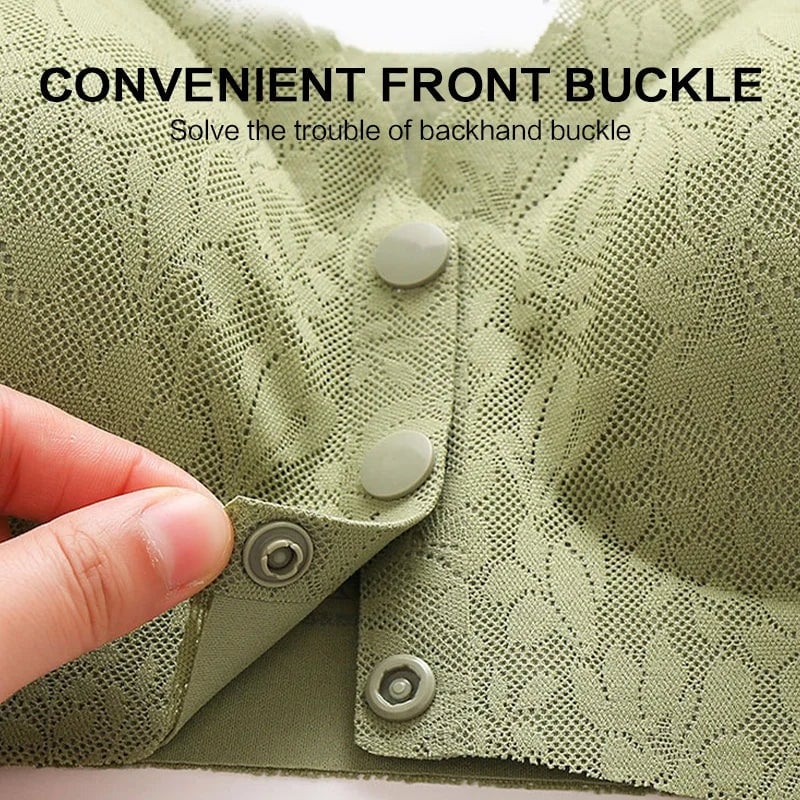 ✨HOT SALE 🔥🔥🔥– Plus Size Zero Feel Lace Full Coverage Front Closure Bra