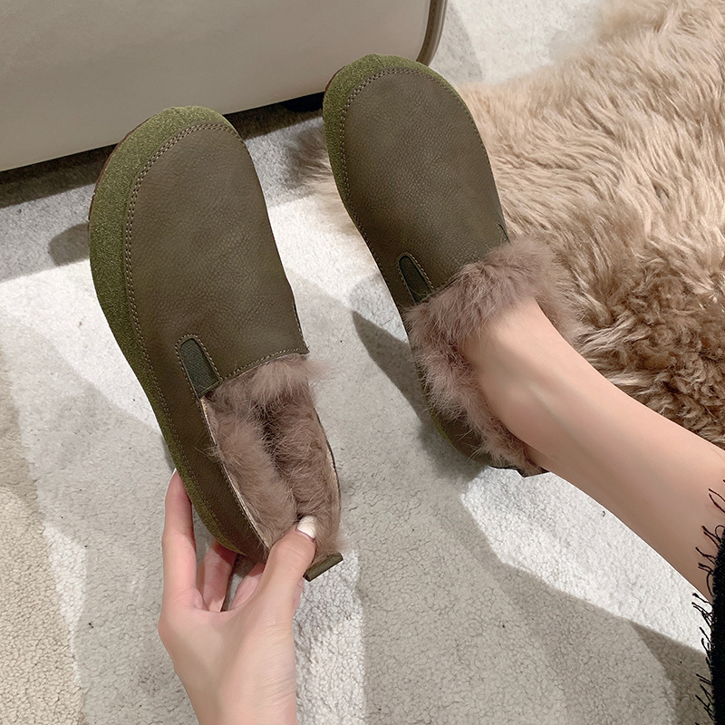 Last Day Sale 66% Off - Women's Warm Wool Leather Soft Anti-Slip Shoes