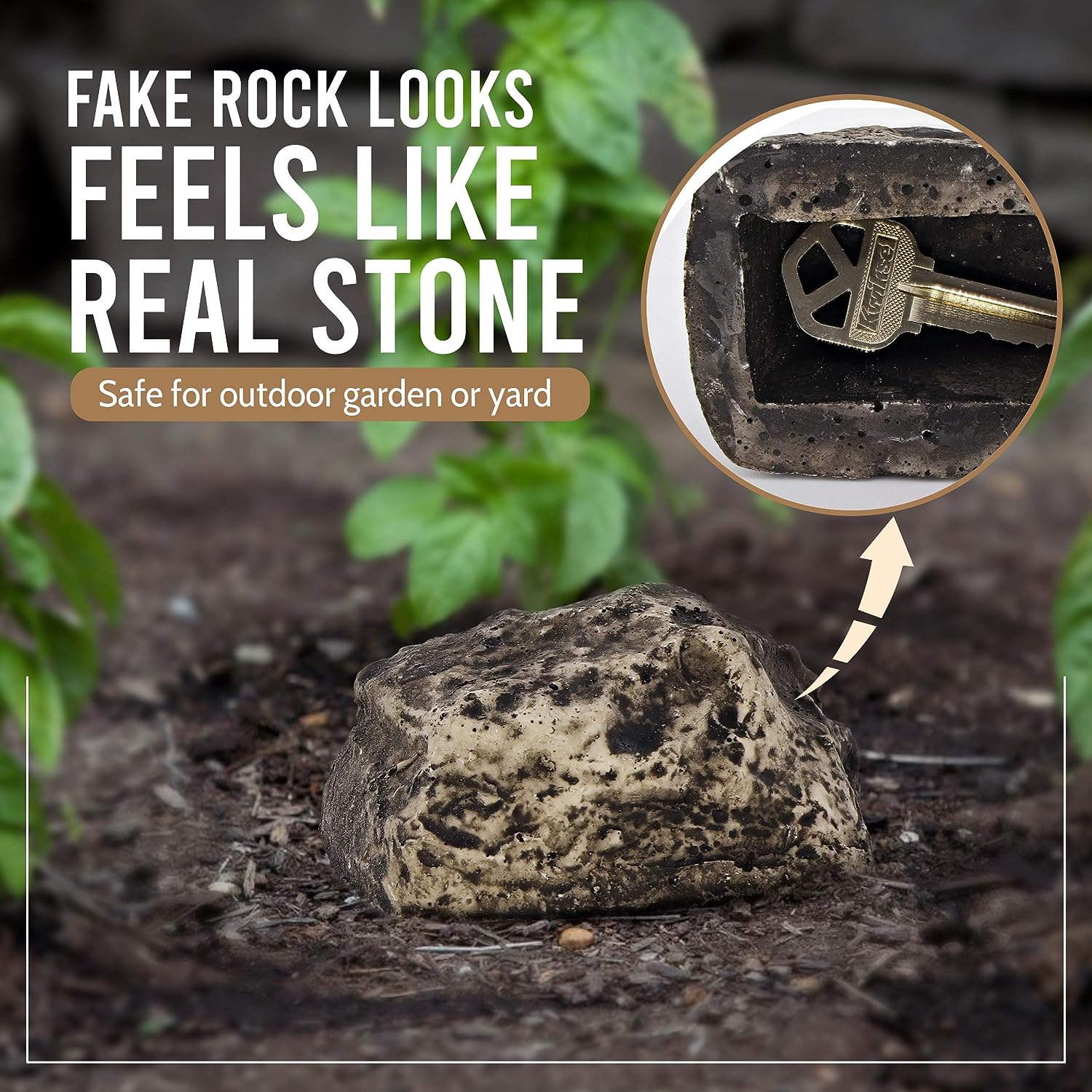 Key hide faker ston- Safe for Outdoor Garden or Yard
