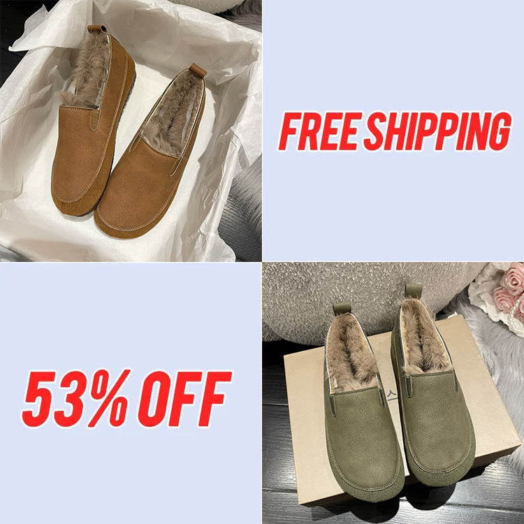 Last Day Sale 66% Off - Women's Warm Wool Leather Soft Anti-Slip Shoes