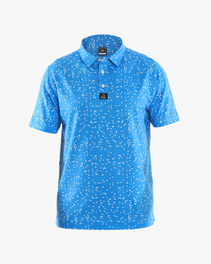 Deolax Golf Print Polo - Blue