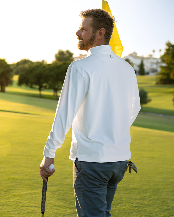 Deolax Zipper Performance Quarter Zip - White