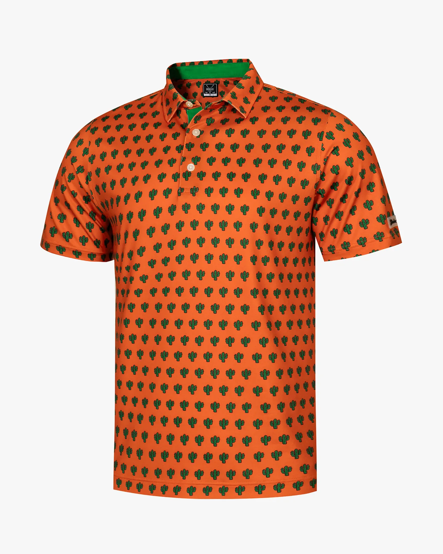  Orange Cactus Print Polo