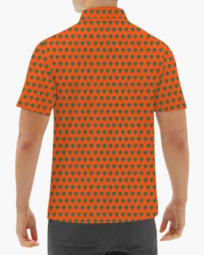  Orange Cactus Print Polo
