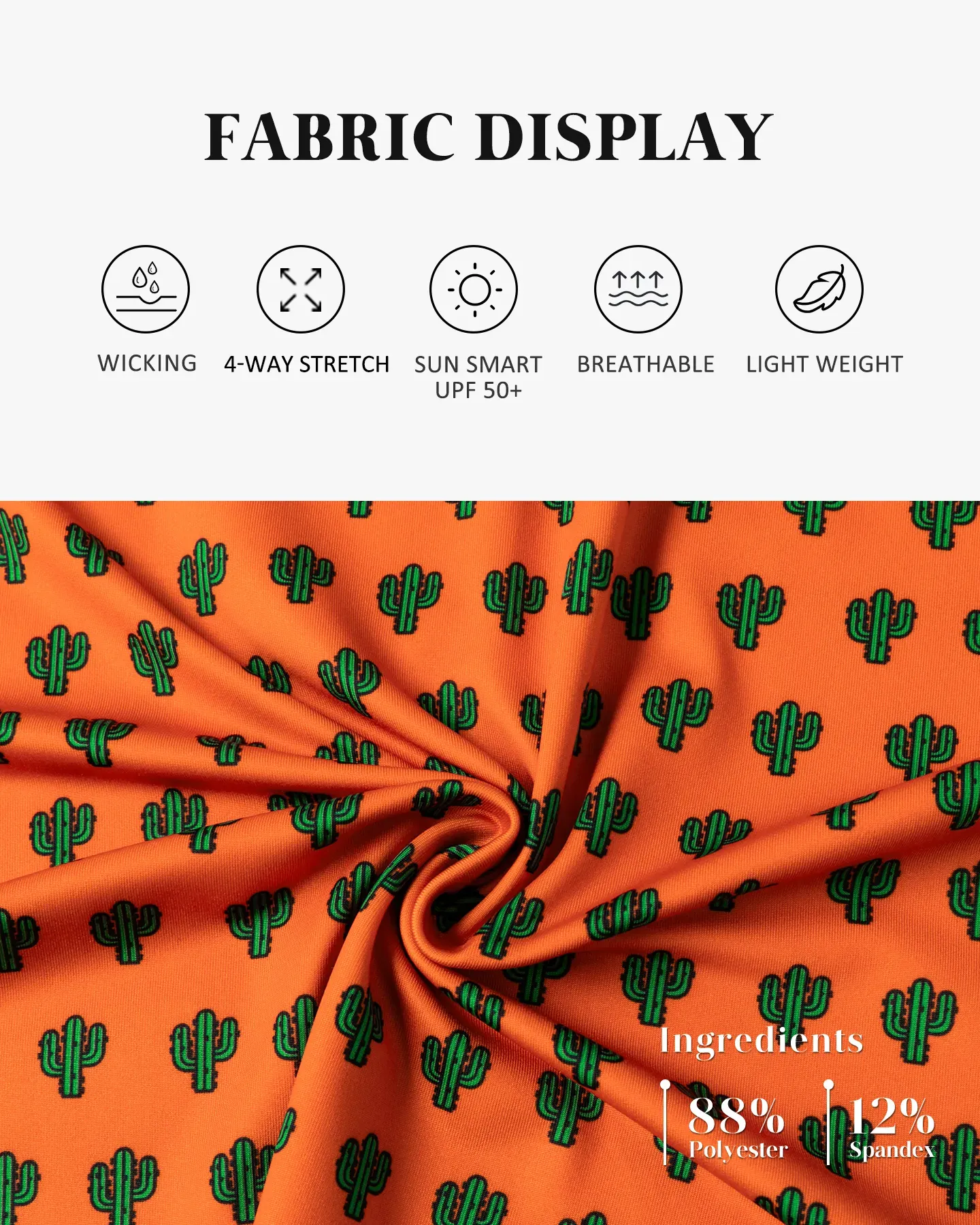  Orange Cactus Print Polo