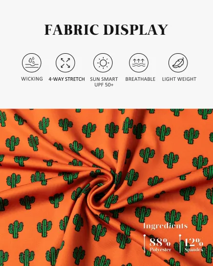  Orange Cactus Print Polo